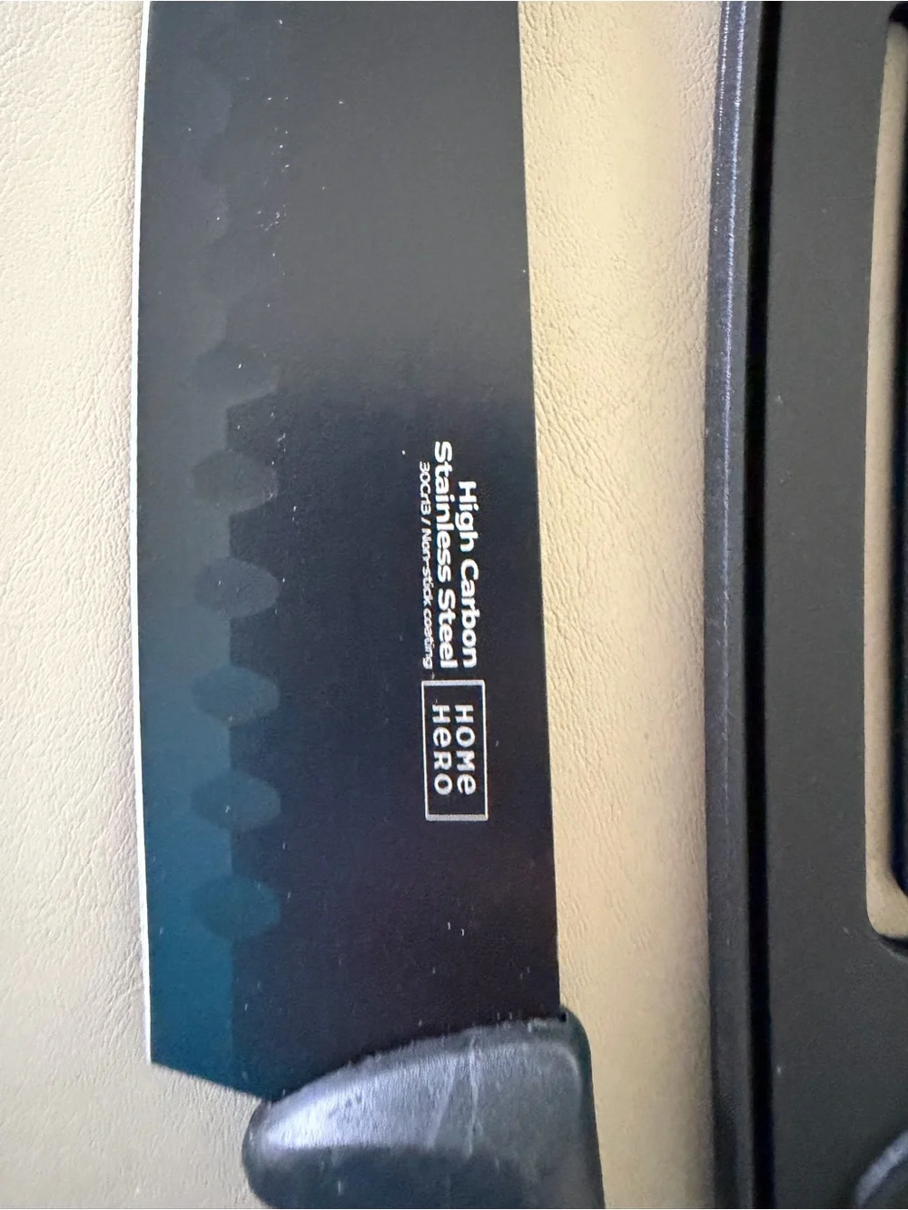 Black Chef's Knife with Protective Sheath - Unbranded